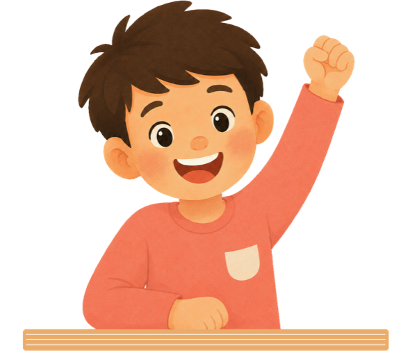 Niño contento con un plan